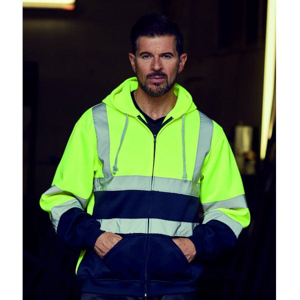 Yoko Hi-Vis Zipped Soft Feel Jersey Hoodie