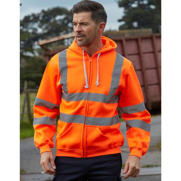 Yoko Hi-Vis Zipped Soft Feel Jersey Hoodie