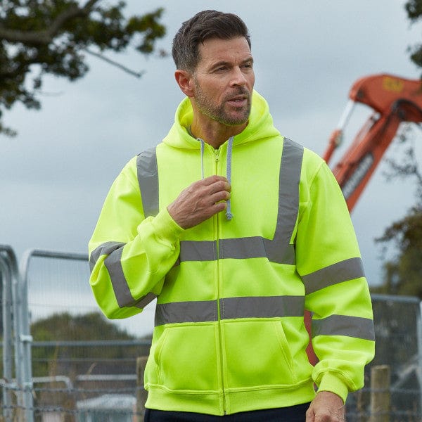 Yoko Hi-Vis Zipped Soft Feel Jersey Hoodie