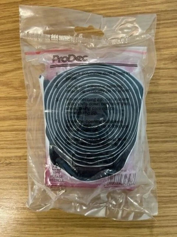 ProDec 2.1m Self-Adhesive Zip for Quickly and Easily Creating Doorway Access Through Polythene Screens - Cut to Size