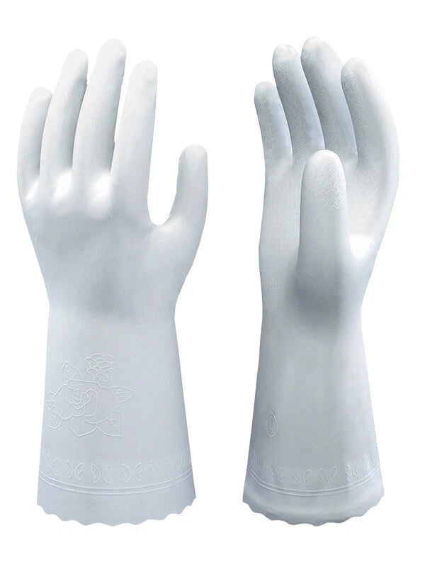Showa BO700 Rubber Work Gloves Cleaning White PVC Individual Wrapped Excellent Grip in Wet