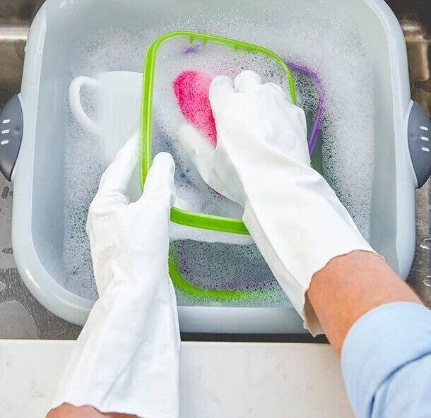 Showa BO700 Rubber Work Gloves Cleaning White PVC Individual Wrapped Excellent Grip in Wet