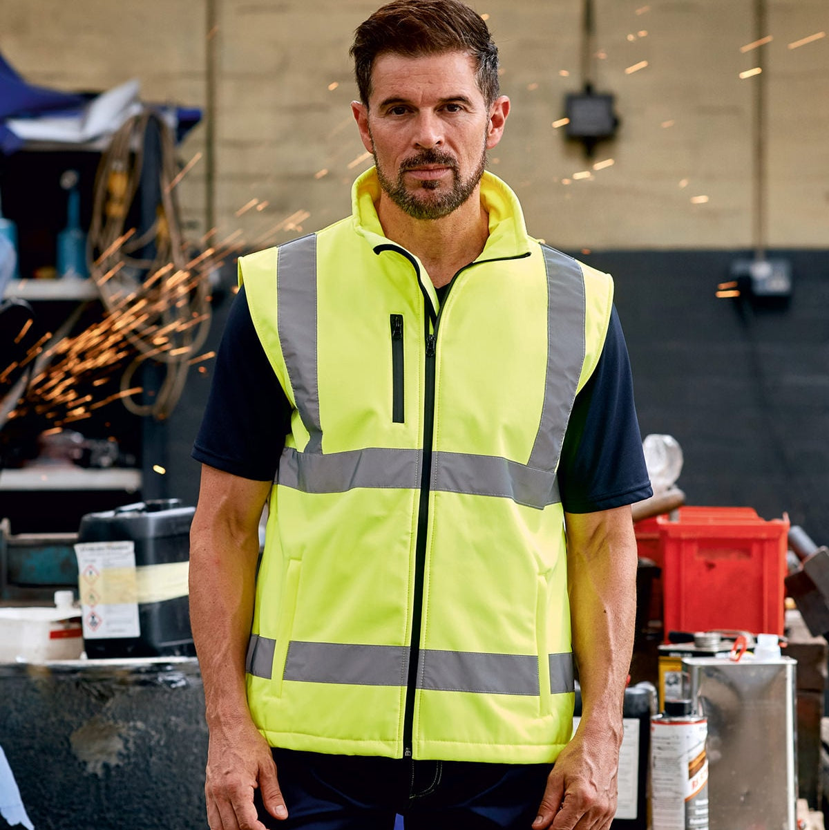 Yoko Hi Vis Softshell Premium Waterproof Gilet