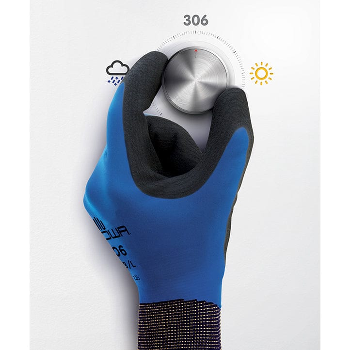 Showa 306 Gloves showing latex coating