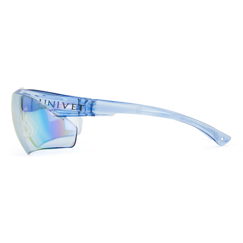 Univet 505 Blue Lens Safety Glasses Side View