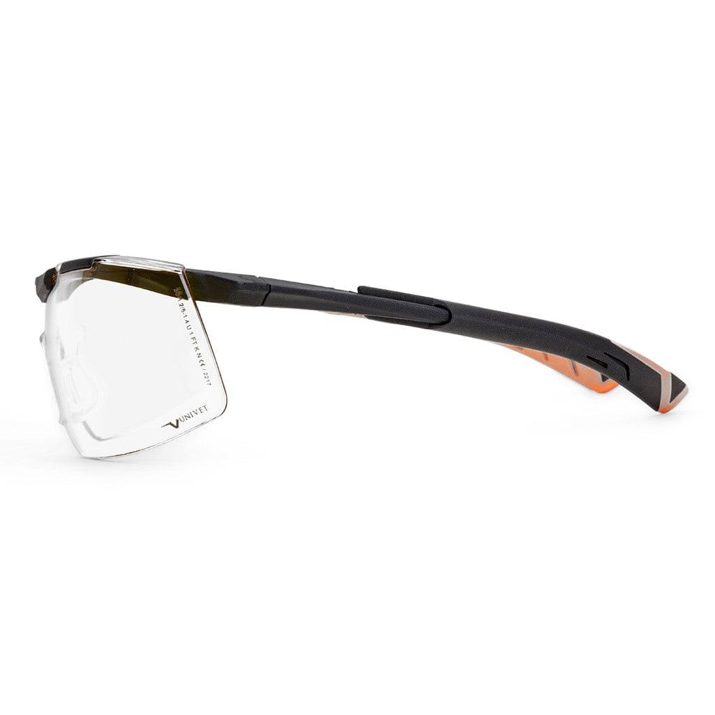 Univet 5X6 Sporty Design Wrap-around Safety Glasses Clear Lens