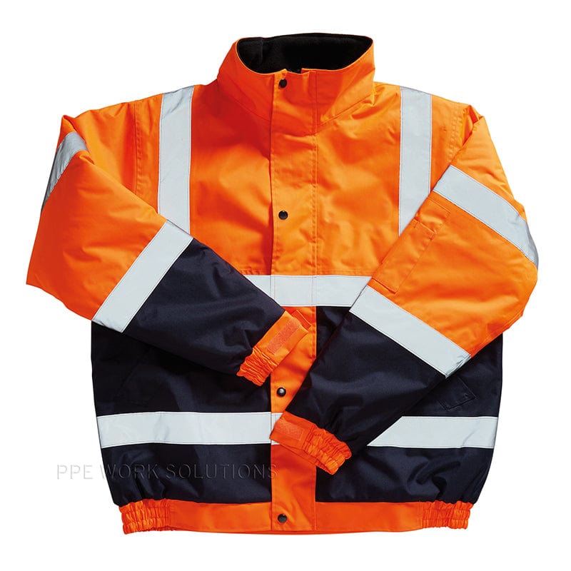 Blackrock Hi Vis Bomber Jacket Two Tone Contrast Hi-Vis Orange / Navy