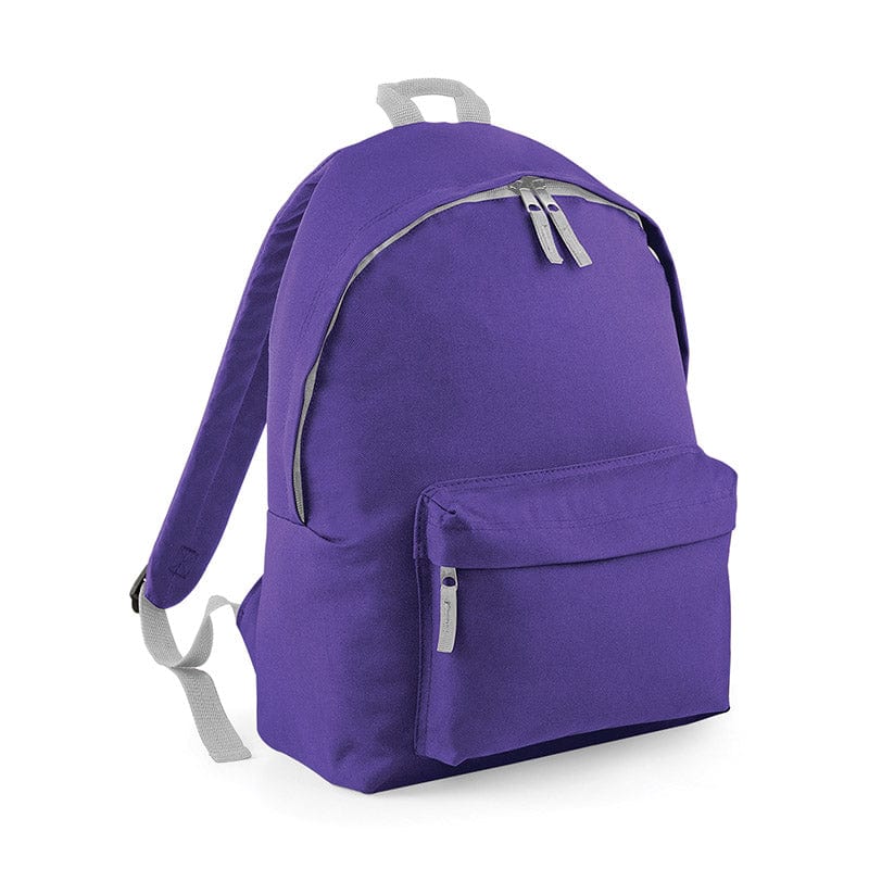 BagBase BG125J Junior Fashion Backpack Purple / Light Grey