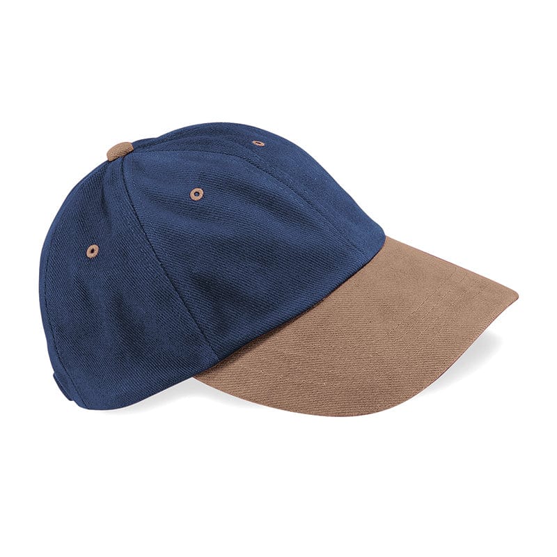Beechfield Low Profile Heavy Brushed Cotton Cap French Navy / Taupe