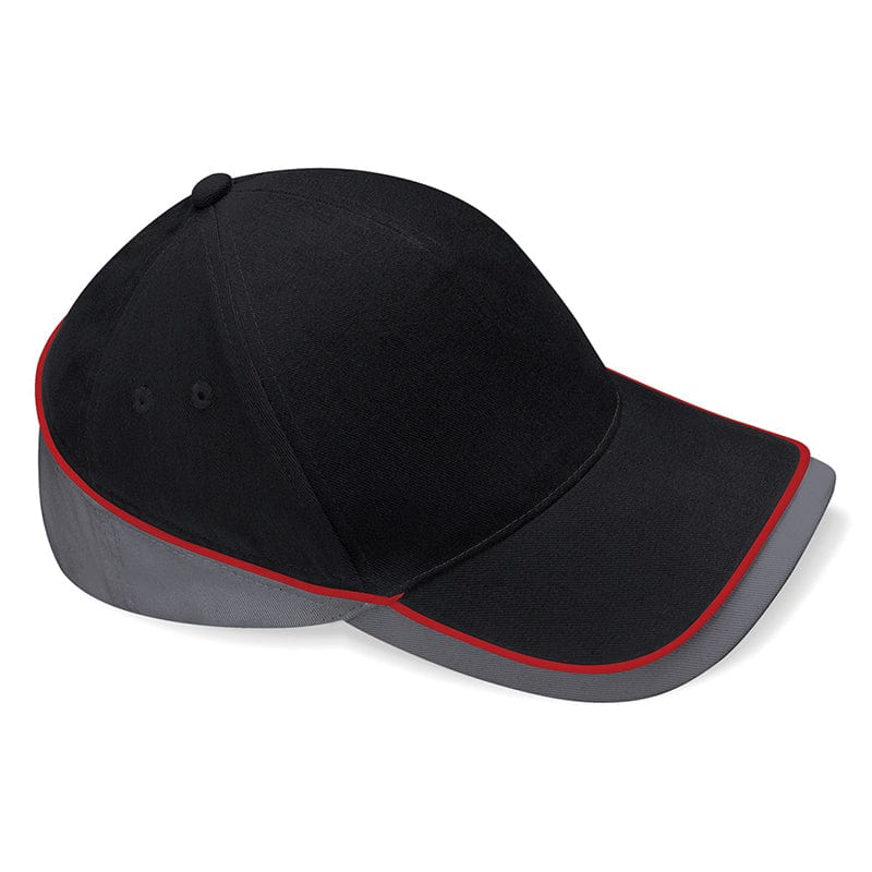 Beechfield Teamwear Competition Cap Black / Classic Red / Graphite Grey