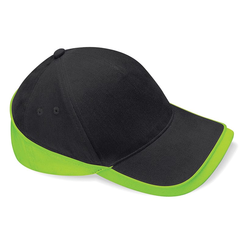 Beechfield Teamwear Competition Cap Black / Lime Green
