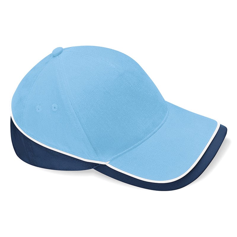 Beechfield Teamwear Competition Cap Sky Blue / French Navy / White