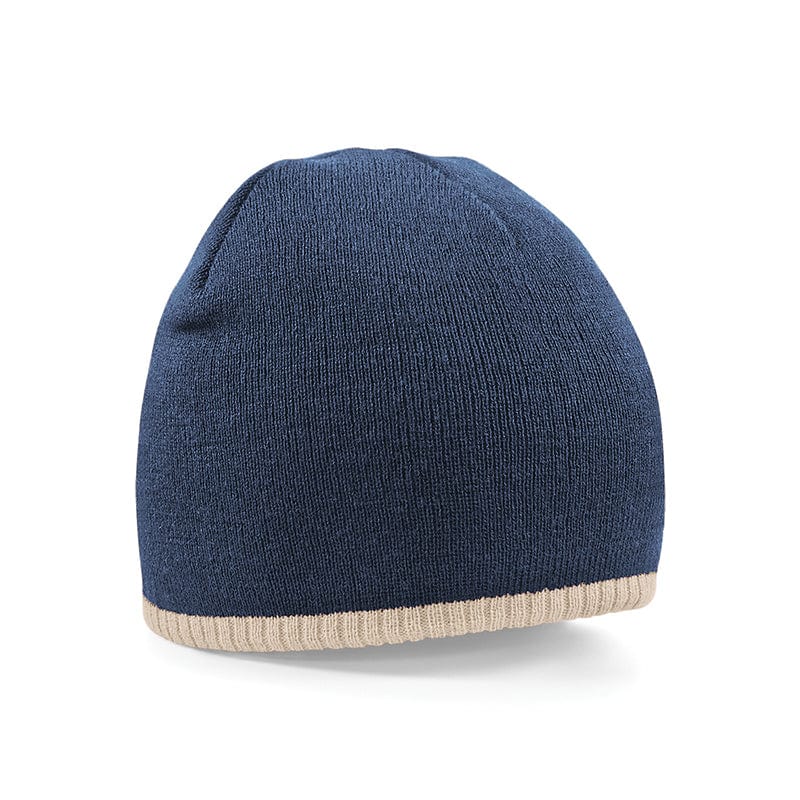 Beechfield Two-Tone Pull On Beanie French Navy / Stone