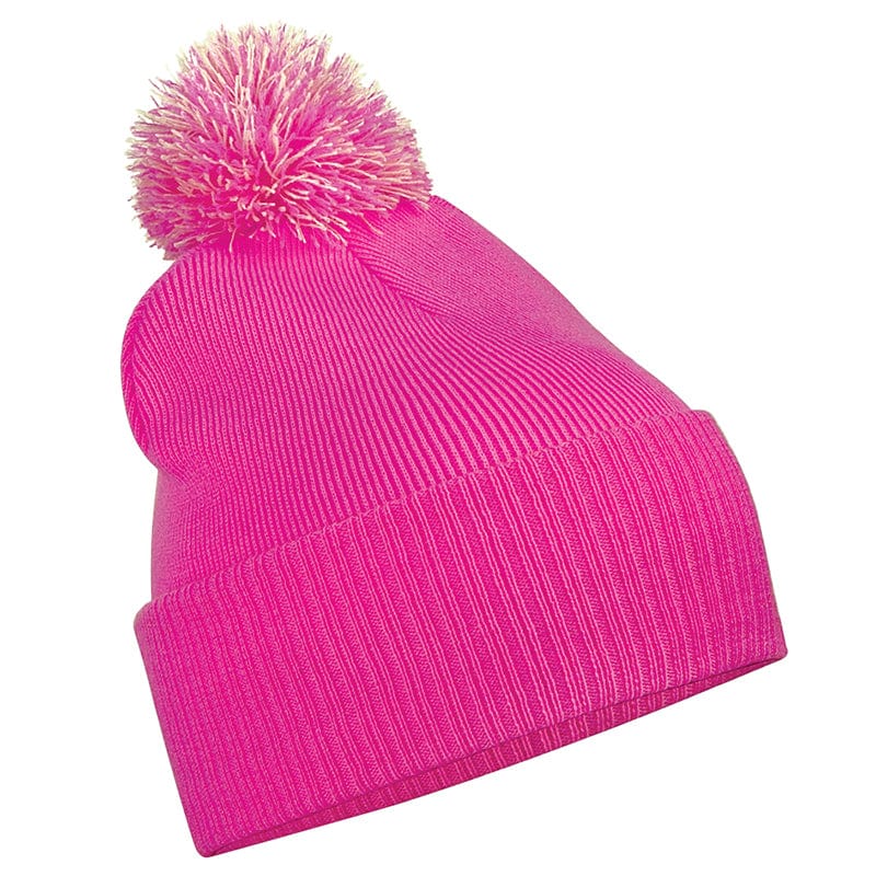 Beechfield Snowstar Beanie Fuchsia / Off White