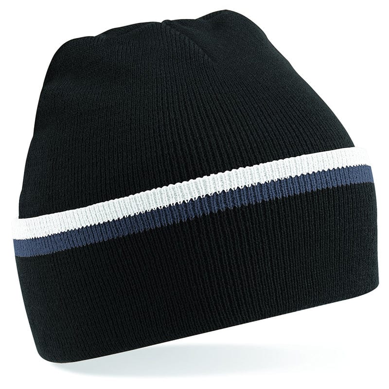 Beechfield Teamwear Beanie Black / Graphite Grey / White