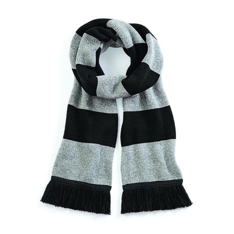 Beechfield Varsity Scarf Black / Heather Grey