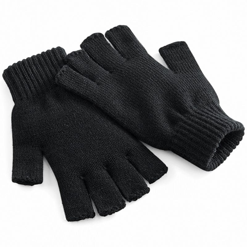 Beechfield Fingerless Gloves Black