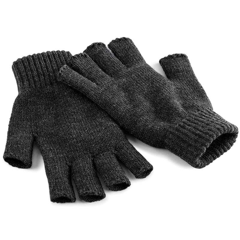 Beechfield Fingerless Gloves Charcoal