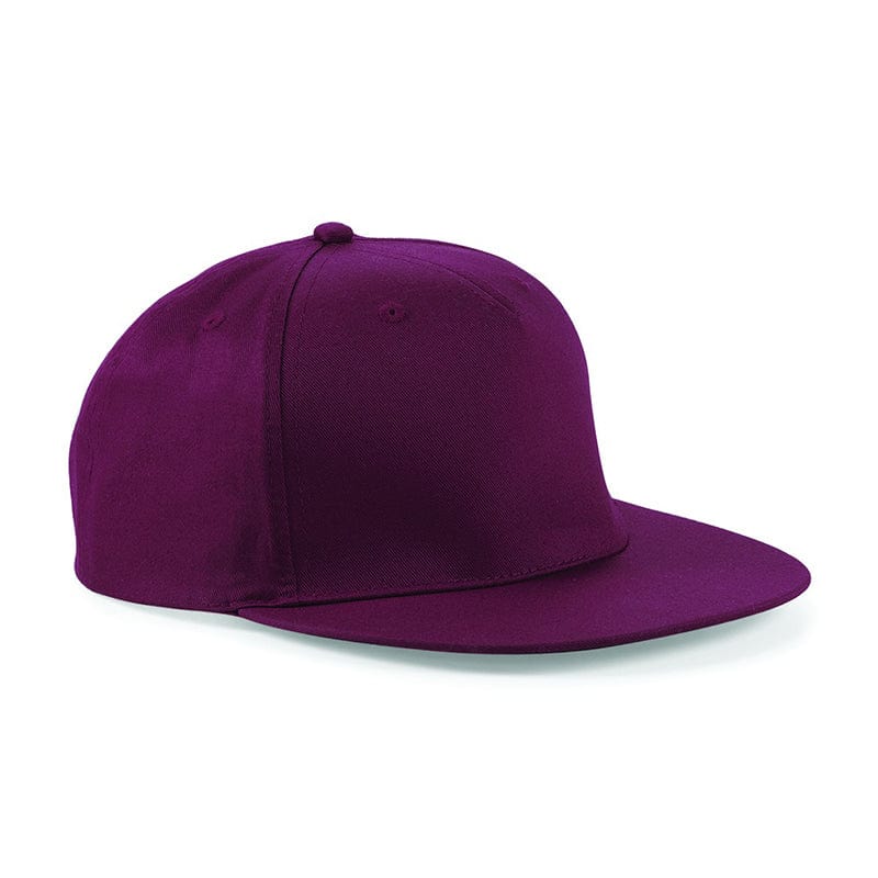 Beechfield 5 panel Snapback Rapper Cap Burgundy