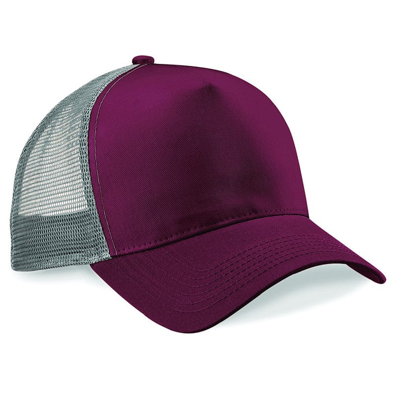 Beechfield Snapback Trucker Burgundy / Light Grey