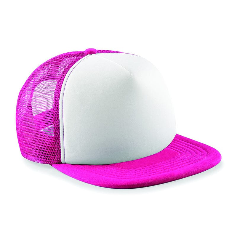 Beechfield Vintage Snapback Trucker Fuchsia / White