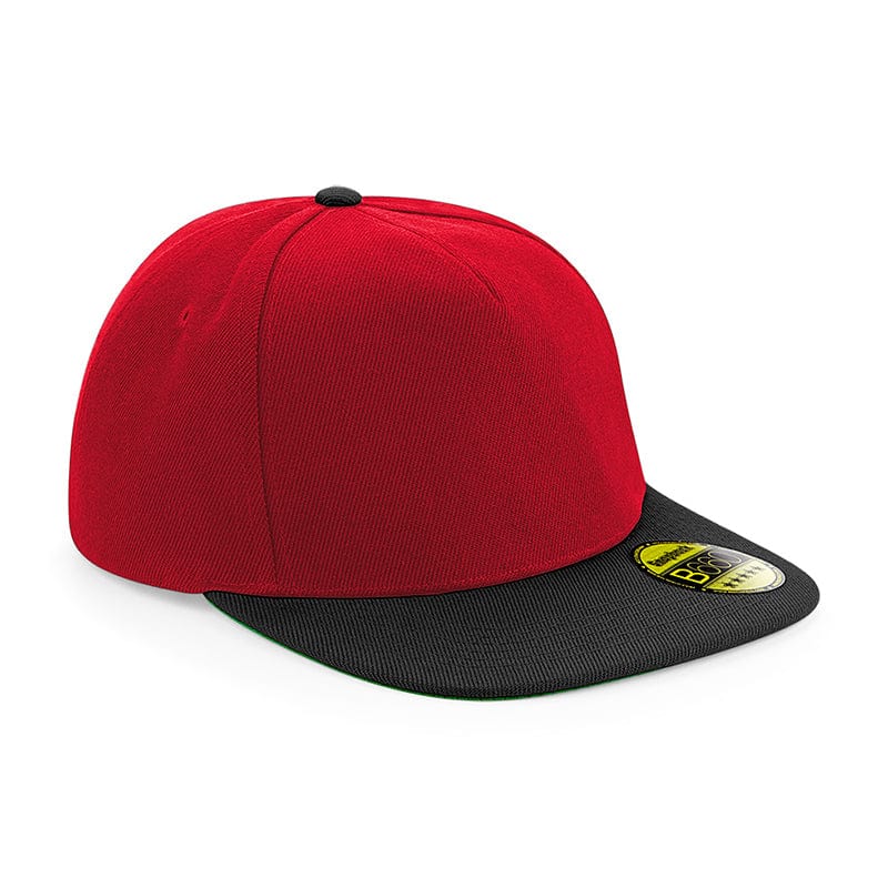 Beechfield Original Flat Peak Snapback Classic Red / Black