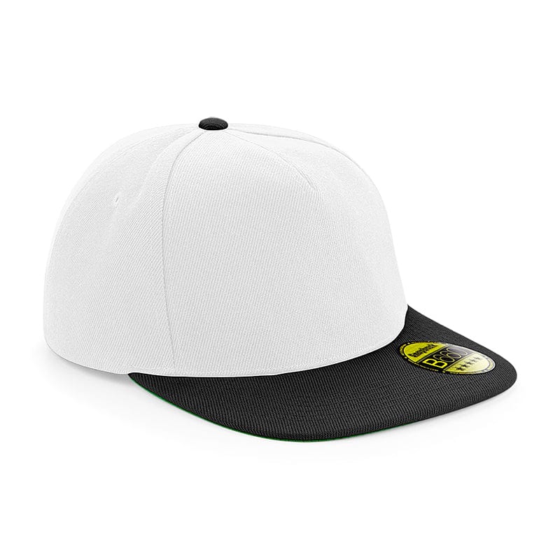 Beechfield Original Flat Peak Snapback White / Black