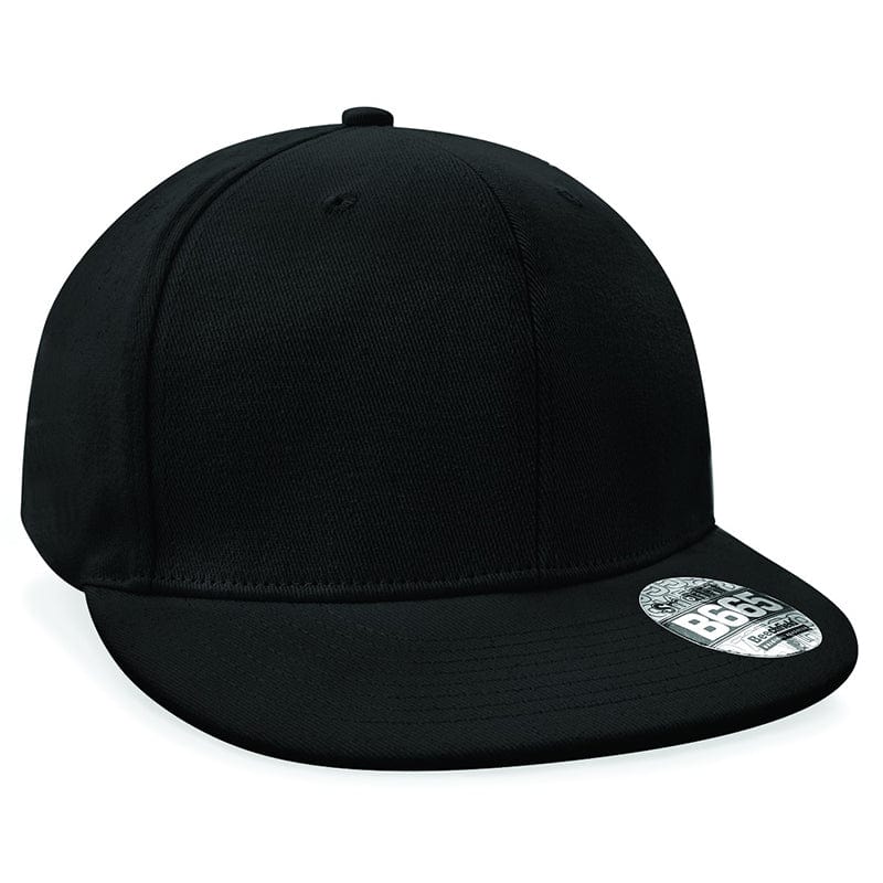 Beechfield Pro-Stretch Flat Peak Cap Black