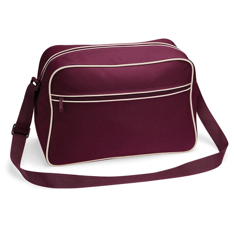 BagBase BG14 Retro Shoulder Bag Burgundy / Sand