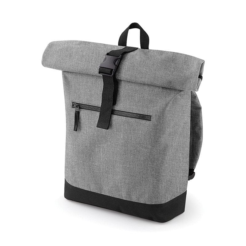 BagBase BG855 Roll-Top Backpack Grey Marl / Black
