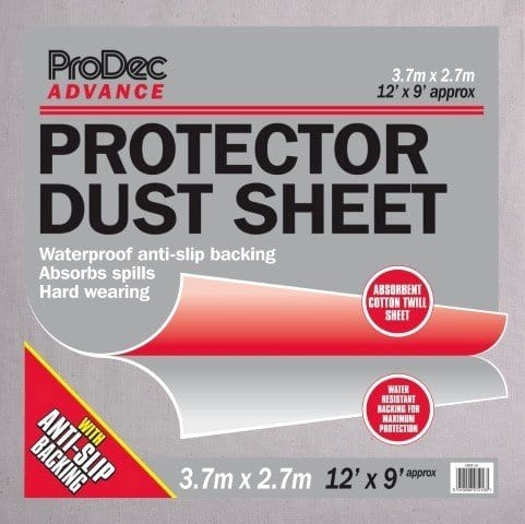 ProDec Advance 12' x 9' Anti-Slip Protector Dust Sheet 
