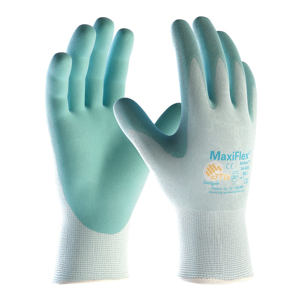 maxiflex gardening gloves ATG MaxiFlex 34-824 Gloves | Gardening Safety Gloves With Aloe Vera & Vitamin E