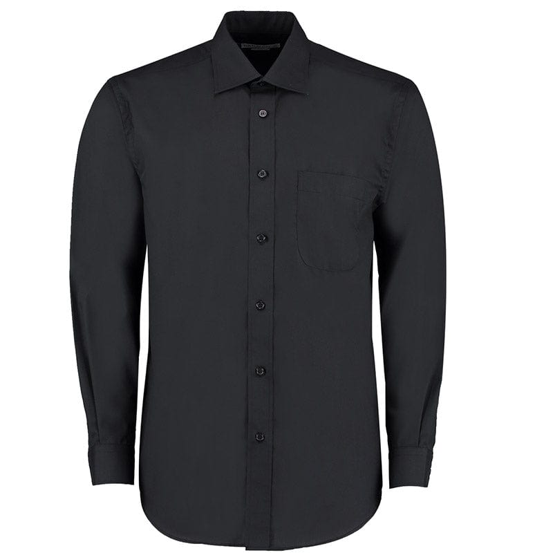 Kustom Kit KK104 Men's Long Sleeve Business Shirt Black