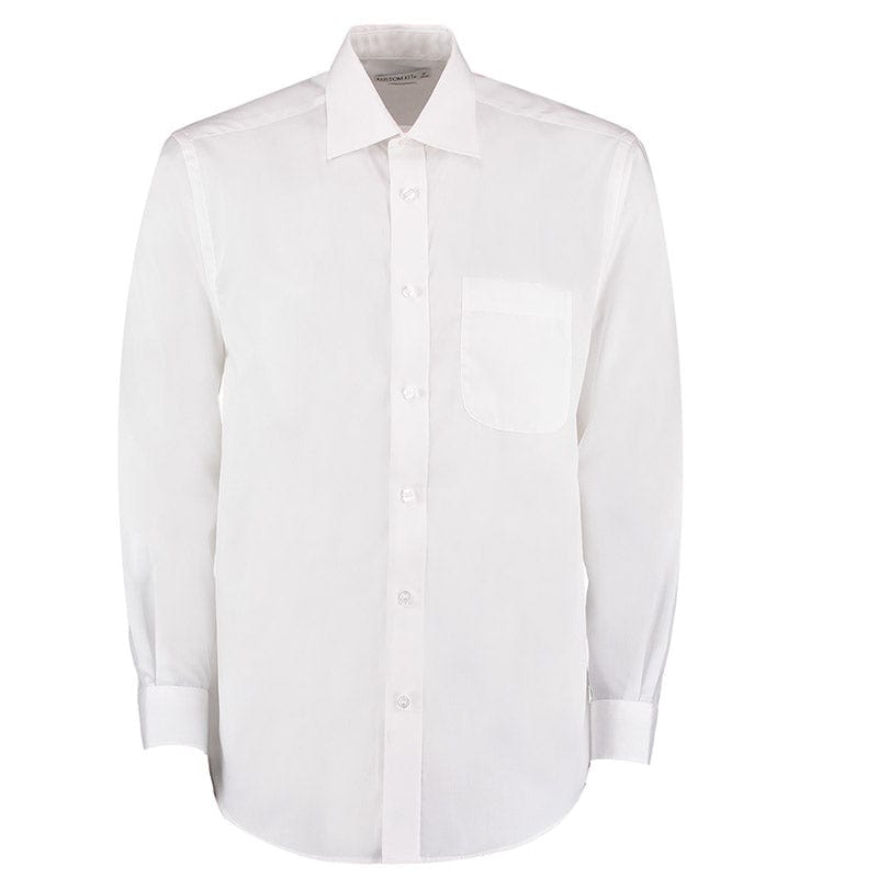 Kustom Kit KK104 Men's Long Sleeve Business Shirt White