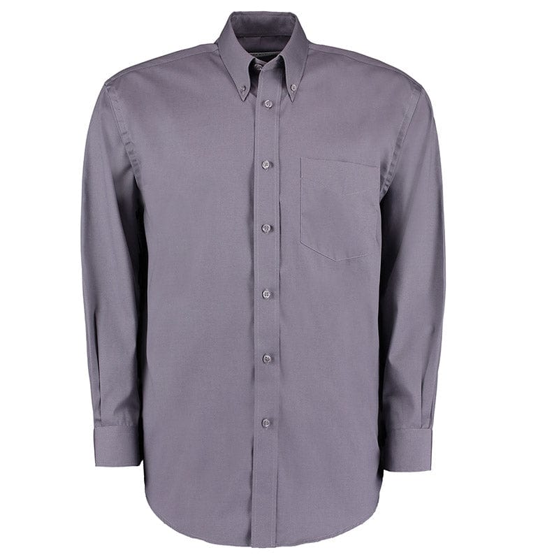 Kustom Kit KK105 Men's Long Sleeve Corporate Oxford Shirt Charcoal