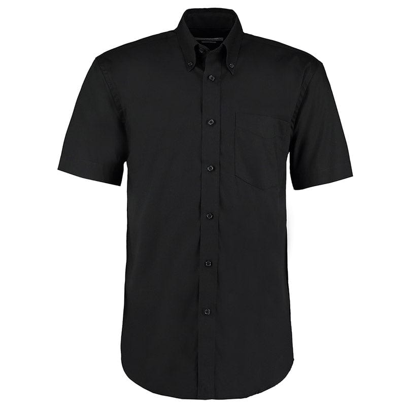 Kustom Kit KK109 Men's Short Sleeve Corporate Oxford Shirt Black