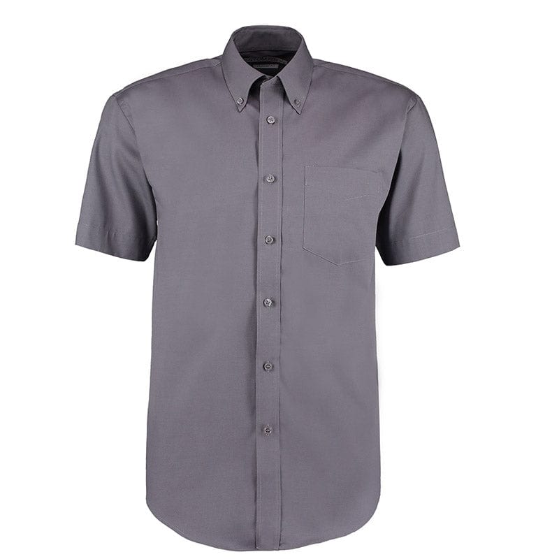 Kustom Kit KK109 Men's Short Sleeve Corporate Oxford Shirt Charcoal