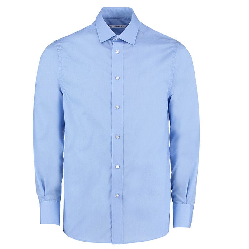Kustom Kit KK131 Men's Tailored Fit Long Sleeve Business Shirt Light Blue