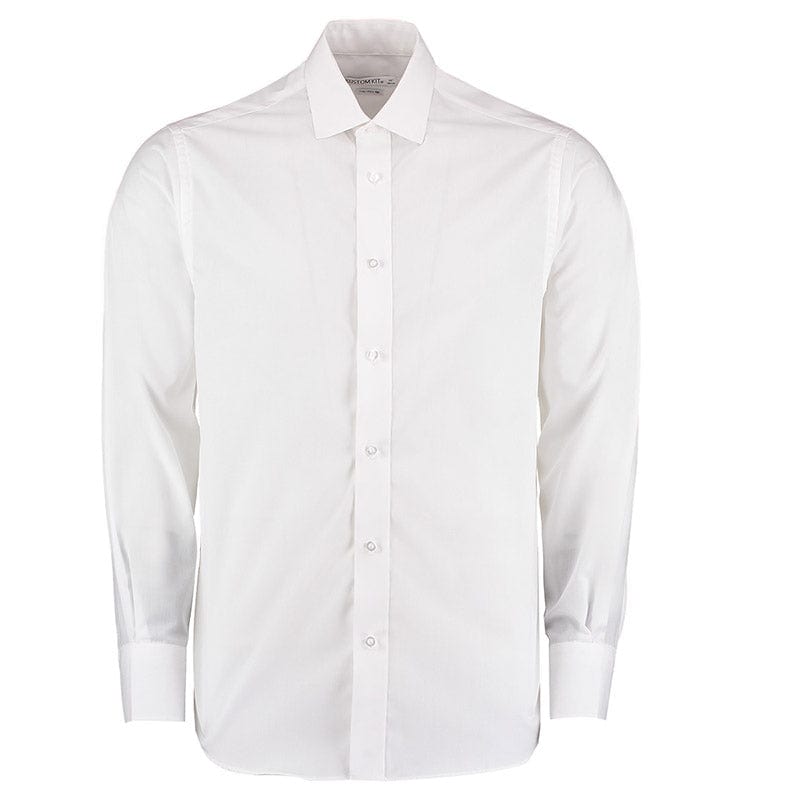 Kustom Kit KK131 Men's Tailored Fit Long Sleeve Business Shirt White