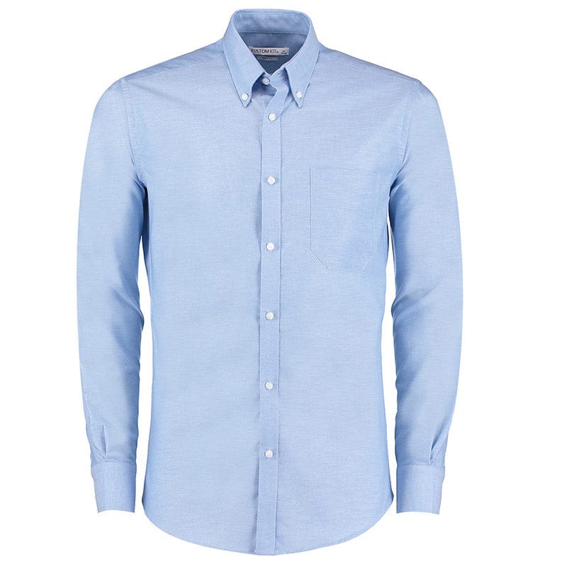 Kustom Kit KK184 Slim Fit Workwear Long Sleeved Oxford Shirt Light Blue
