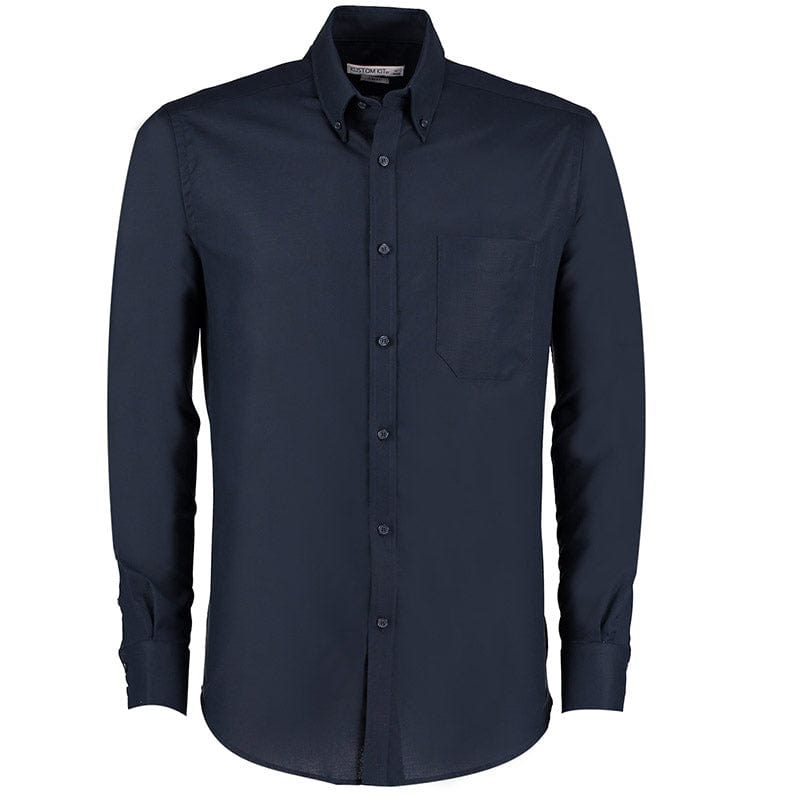 Kustom Kit KK184 Slim Fit Workwear Long Sleeved Oxford Shirt Navy