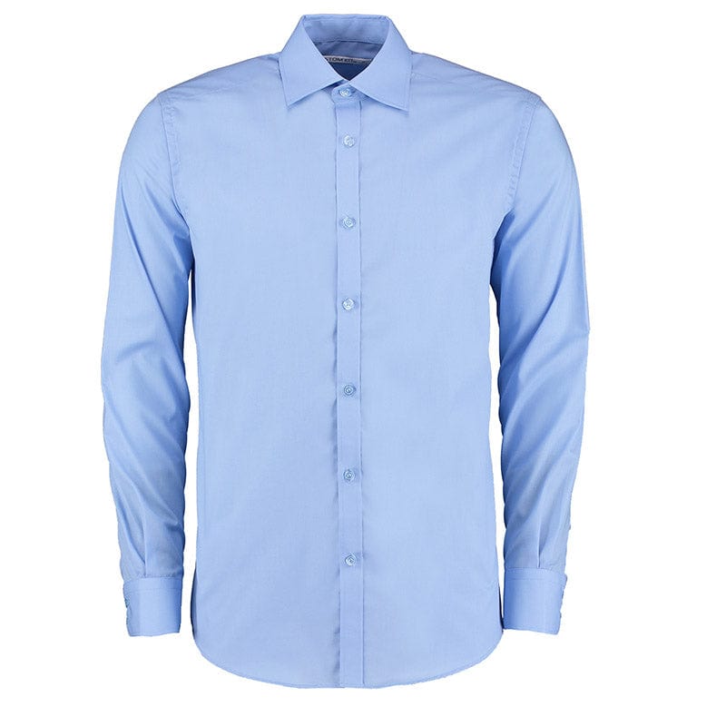 Kustom Kit KK192 Men's Slim Fit Long Sleeve Business Shirt Light Blue
