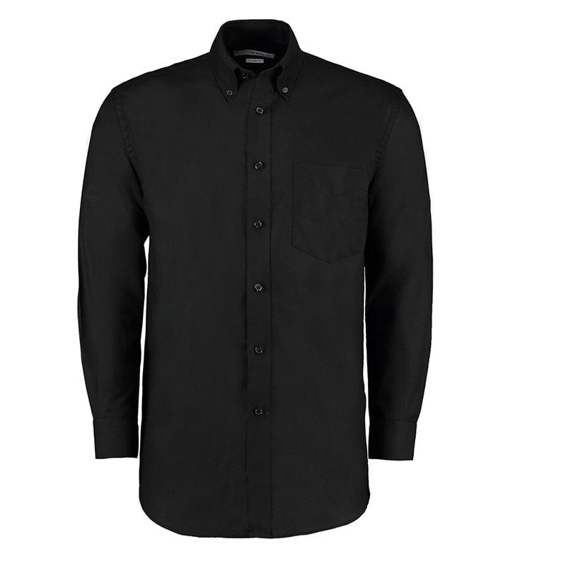 Kustom Kit KK351 Men's Workwear Long Sleeve Oxford Shirt Black