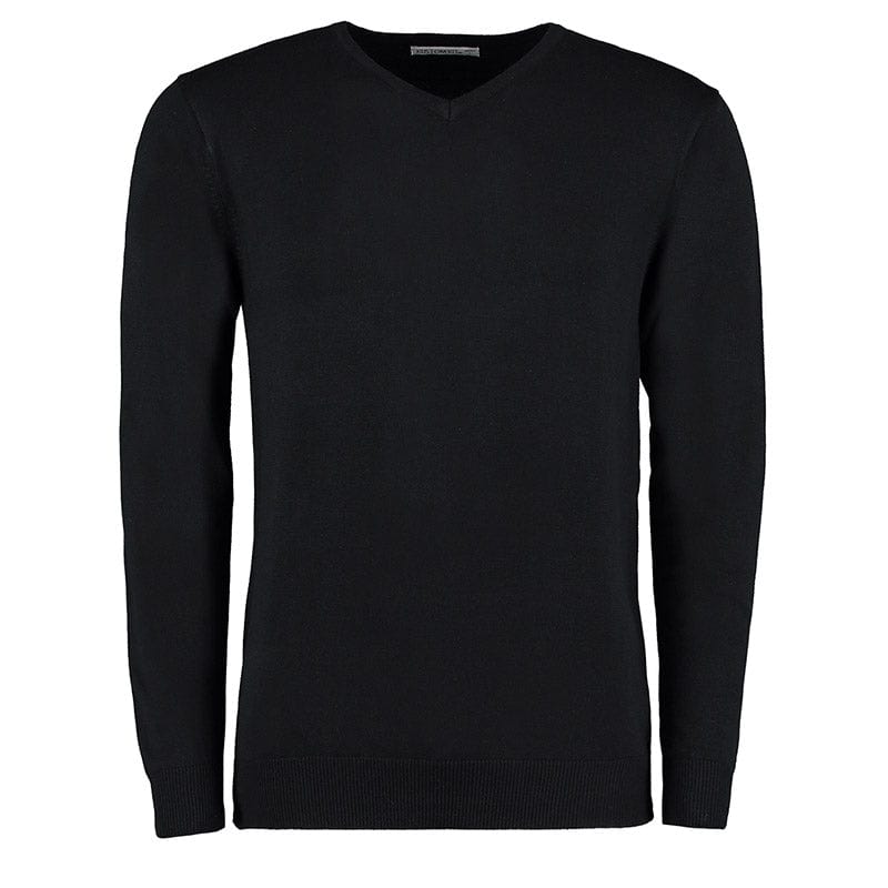Kustom Kit KK352 Men's Arundel Long Sleeve V-Neck Sweater Black