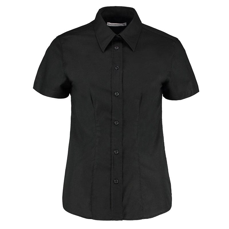Kustom Kit KK360 Ladies&#39; Workwear Short Sleeve Oxford Shirt Black