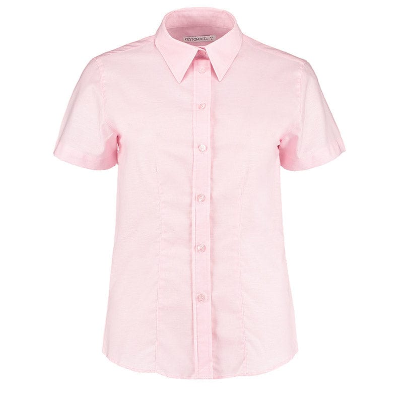 Kustom Kit KK360 Ladies&#39; Workwear Short Sleeve Oxford Shirt Pink