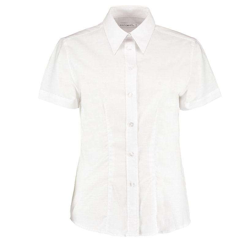 Kustom Kit KK360 Ladies&#39; Workwear Short Sleeve Oxford Shirt White