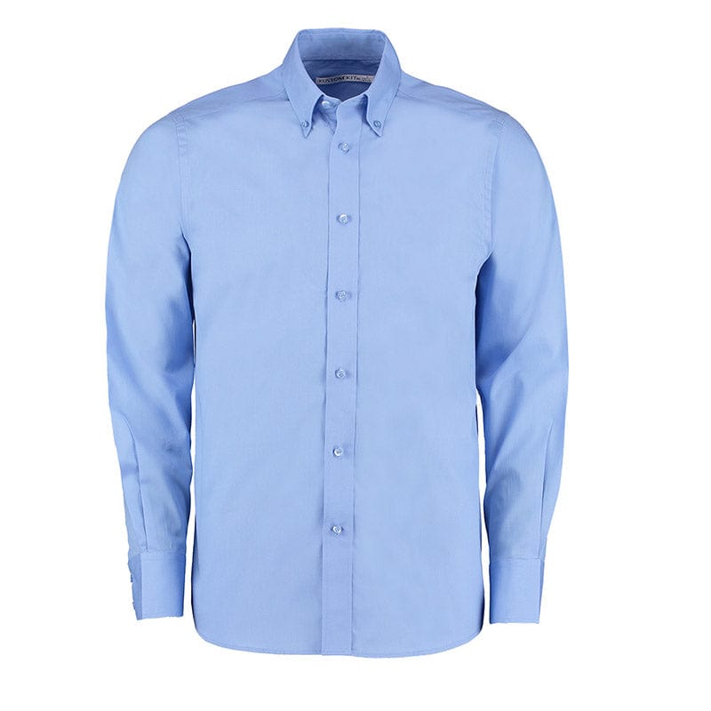 Kustom Kit KK386 Men's City Long Sleeve Business Shirt Light Blue