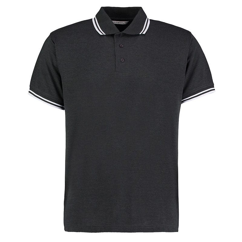 Kustom Kit KK409 Men's Tipped Piqué Polo Graphite / White