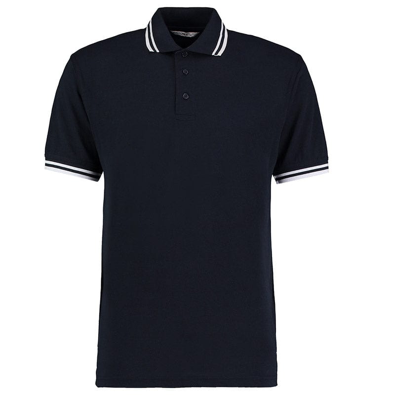 Kustom Kit KK409 Men's Tipped Piqué Polo Navy / White